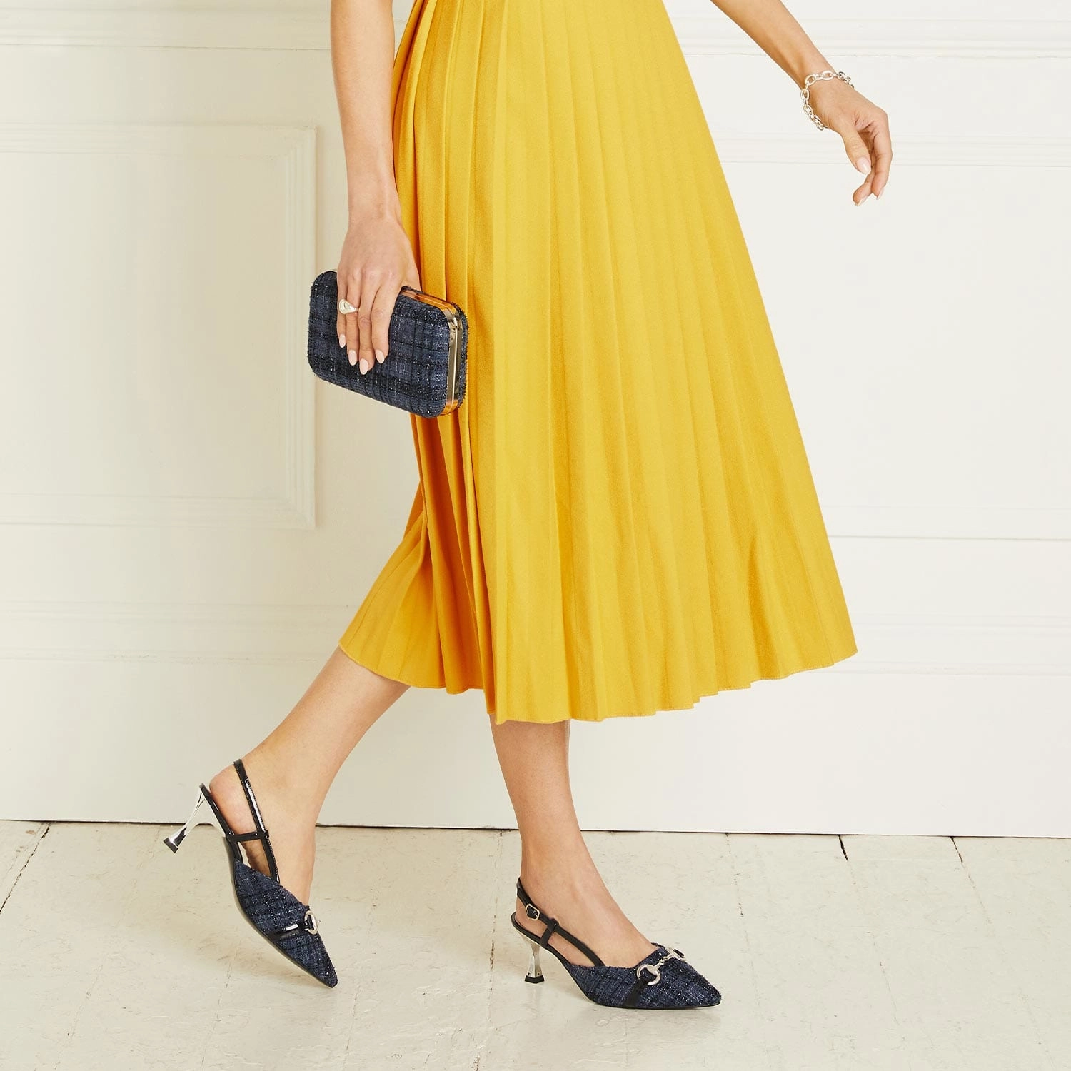 Soft Finish Addison: Navy Tweed & Patent