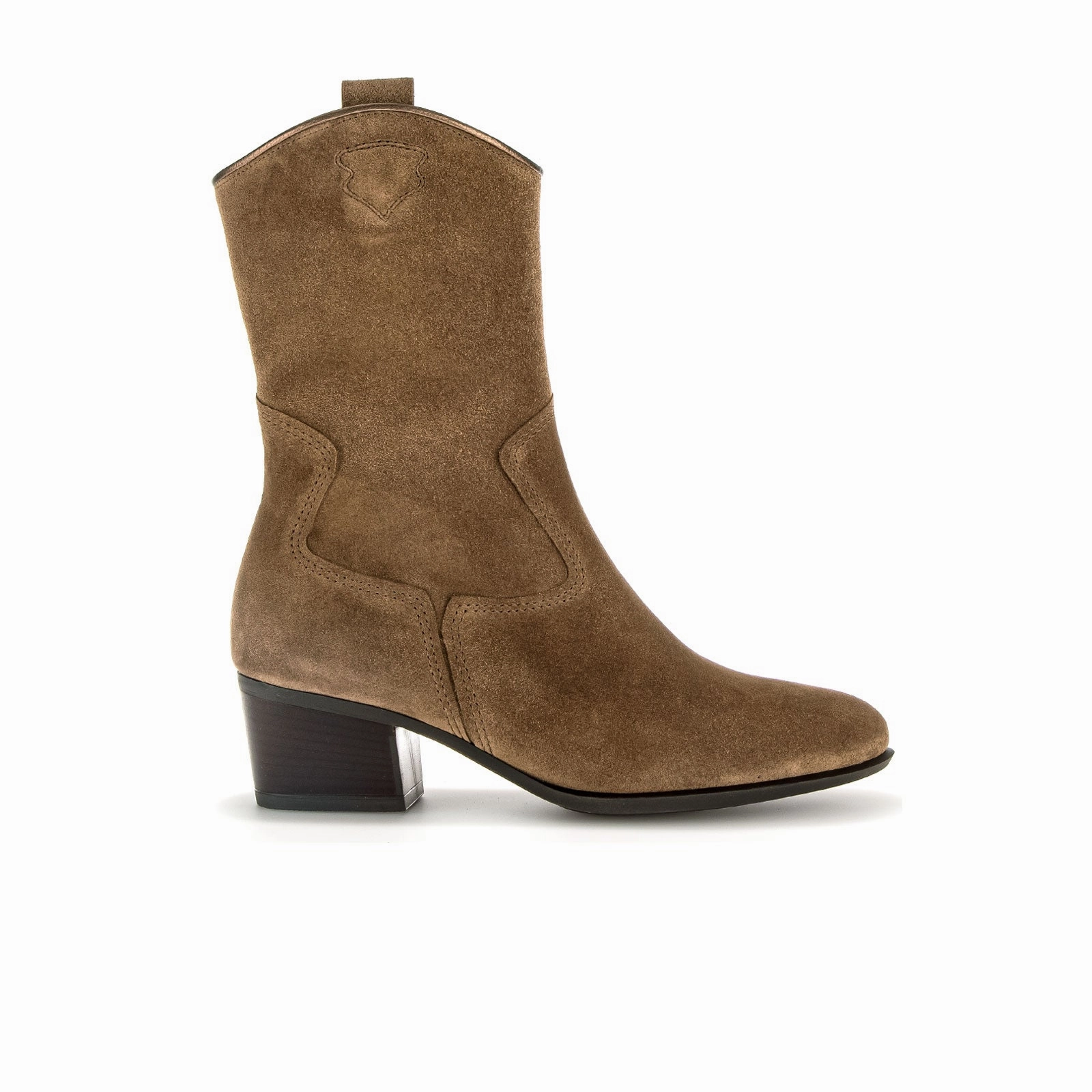 Gabor 681 Veda Mid Western Boot (Women) - Farro Metallic Suede All-day Comfort