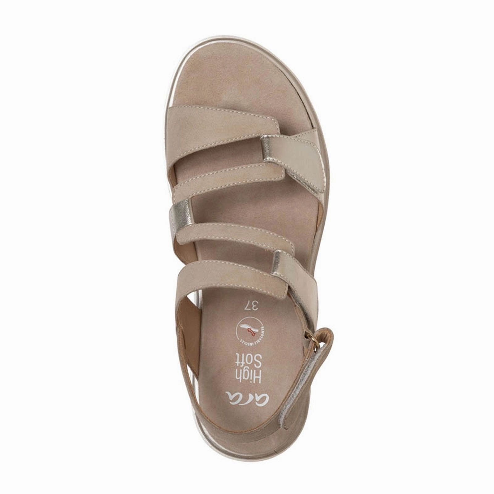 Cozy Vibes Easy Step Footwear Ara Bayview Wedge Sandal (Women) - Platinum/Sand Metallic