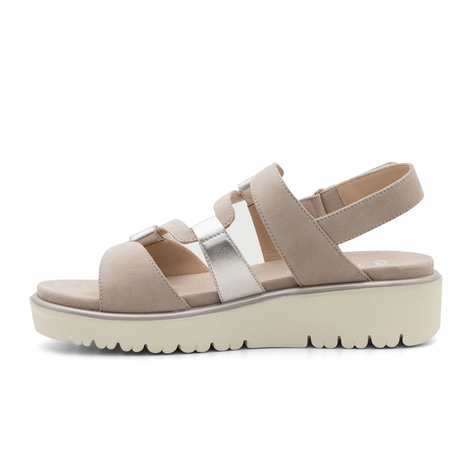 Summer Ready Slides Ara Bayview Wedge Sandal (Women) - Platinum/Sand Metallic