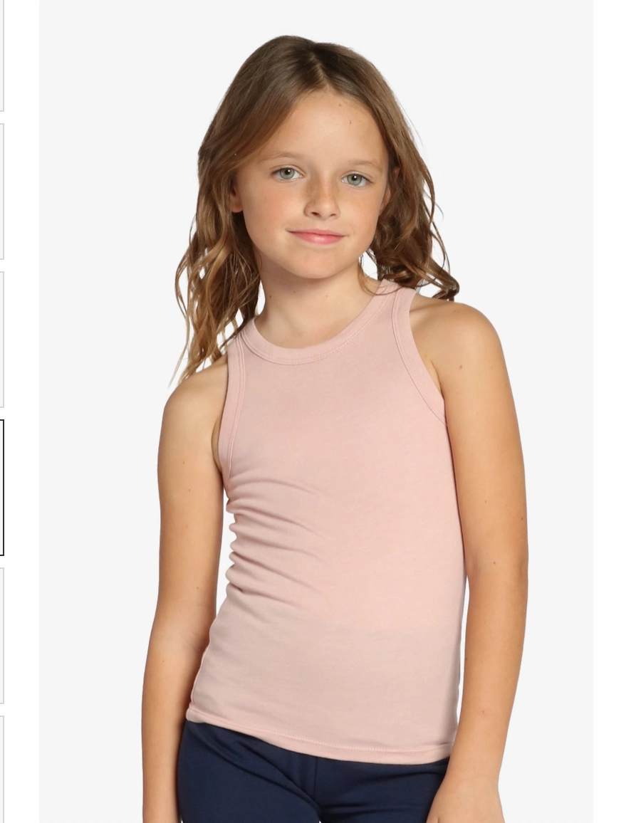 Soft kids' fabrics Non - toxic Girls Basic Tank Top - Mauve