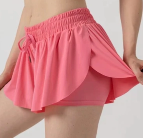 Animal print clothes for children Yoga Sports Butterfly Skort - Pink