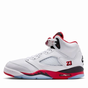 Hold Safe Heel Strong Air Jordan 5 Retro 'Fire Red' (GS) - White/Fire Red
