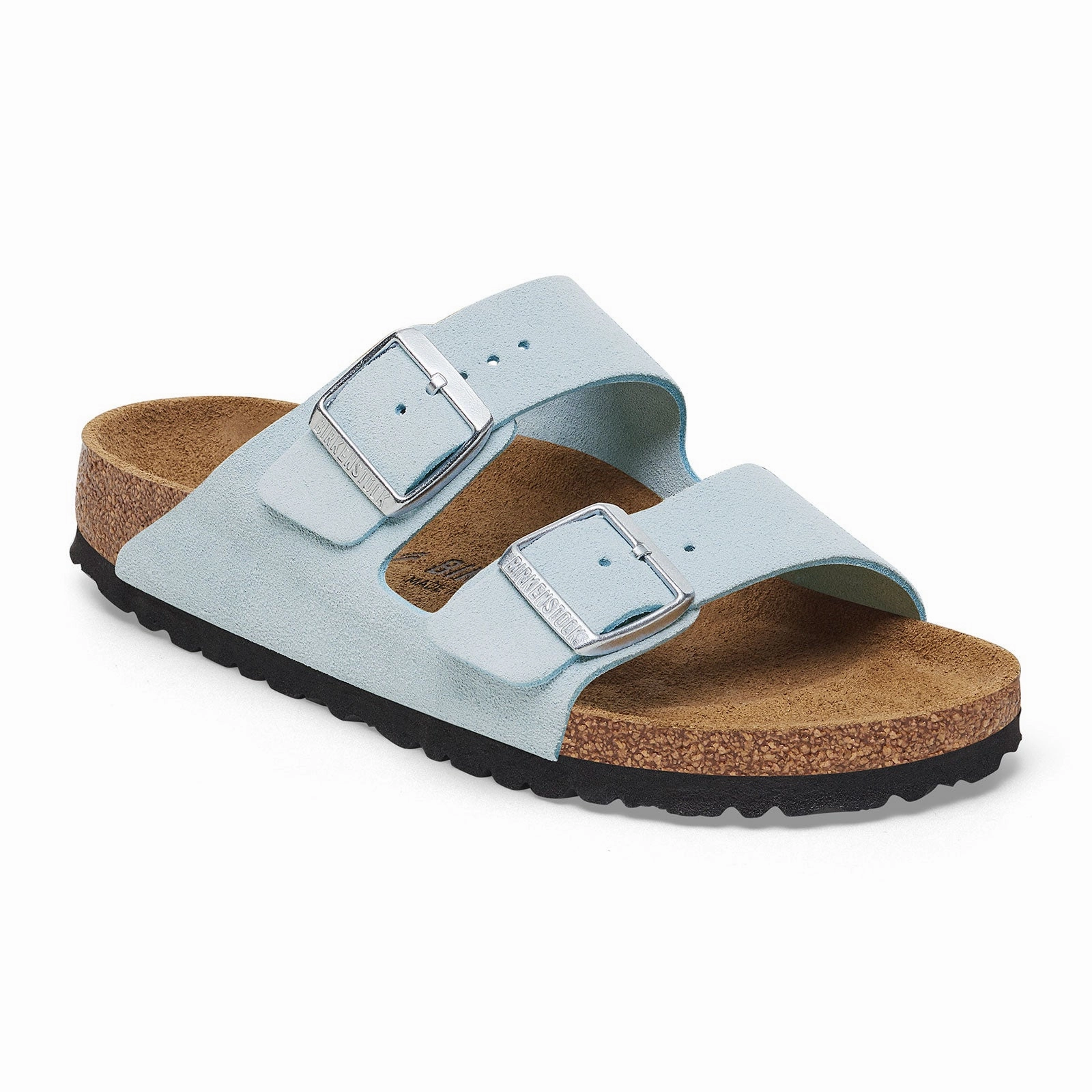 Birkenstock Arizona Narrow Slide Sandal (Women) - Baby Blue Suede Energy return