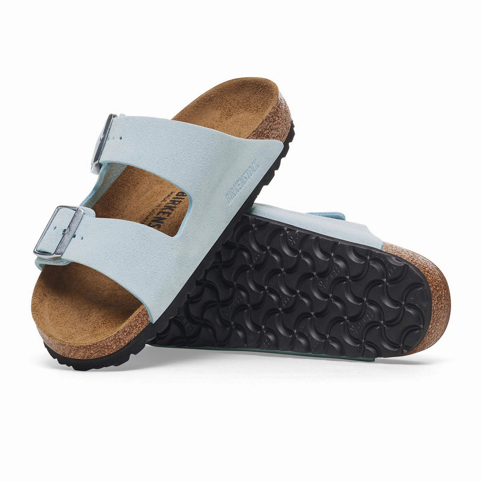 Birkenstock Arizona Narrow Slide Sandal (Women) - Baby Blue Suede Superior Fit