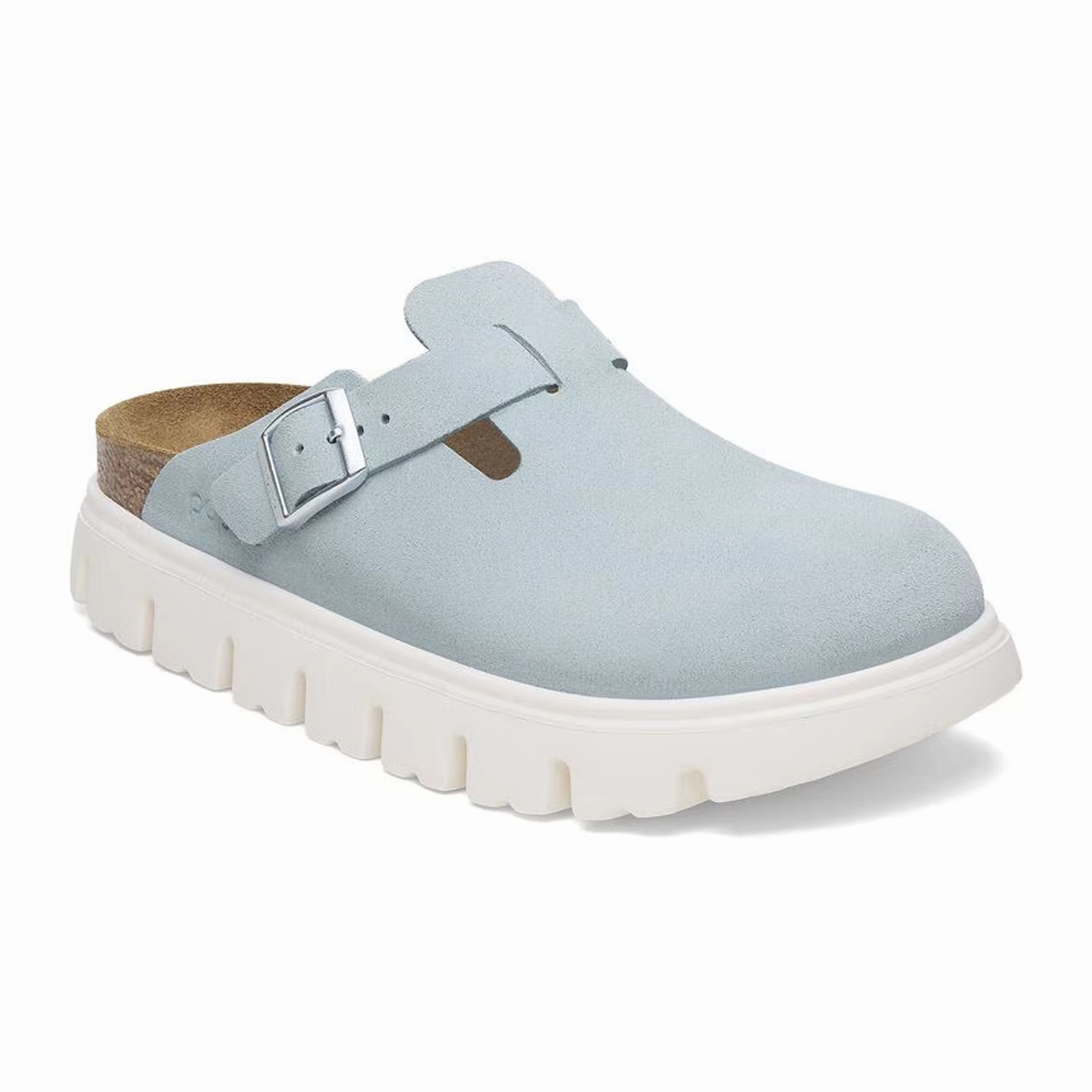 Birkenstock Boston Chunky Narrow Clog (Women) - Baby Blue Suede Easy On/Off
