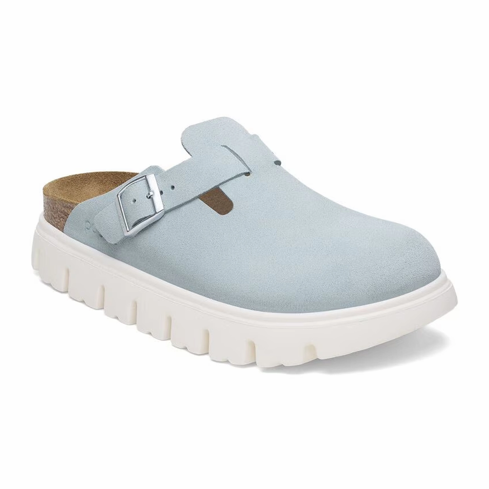 Smart Look Birkenstock Boston Chunky Narrow Clog (Women) - Baby Blue Suede