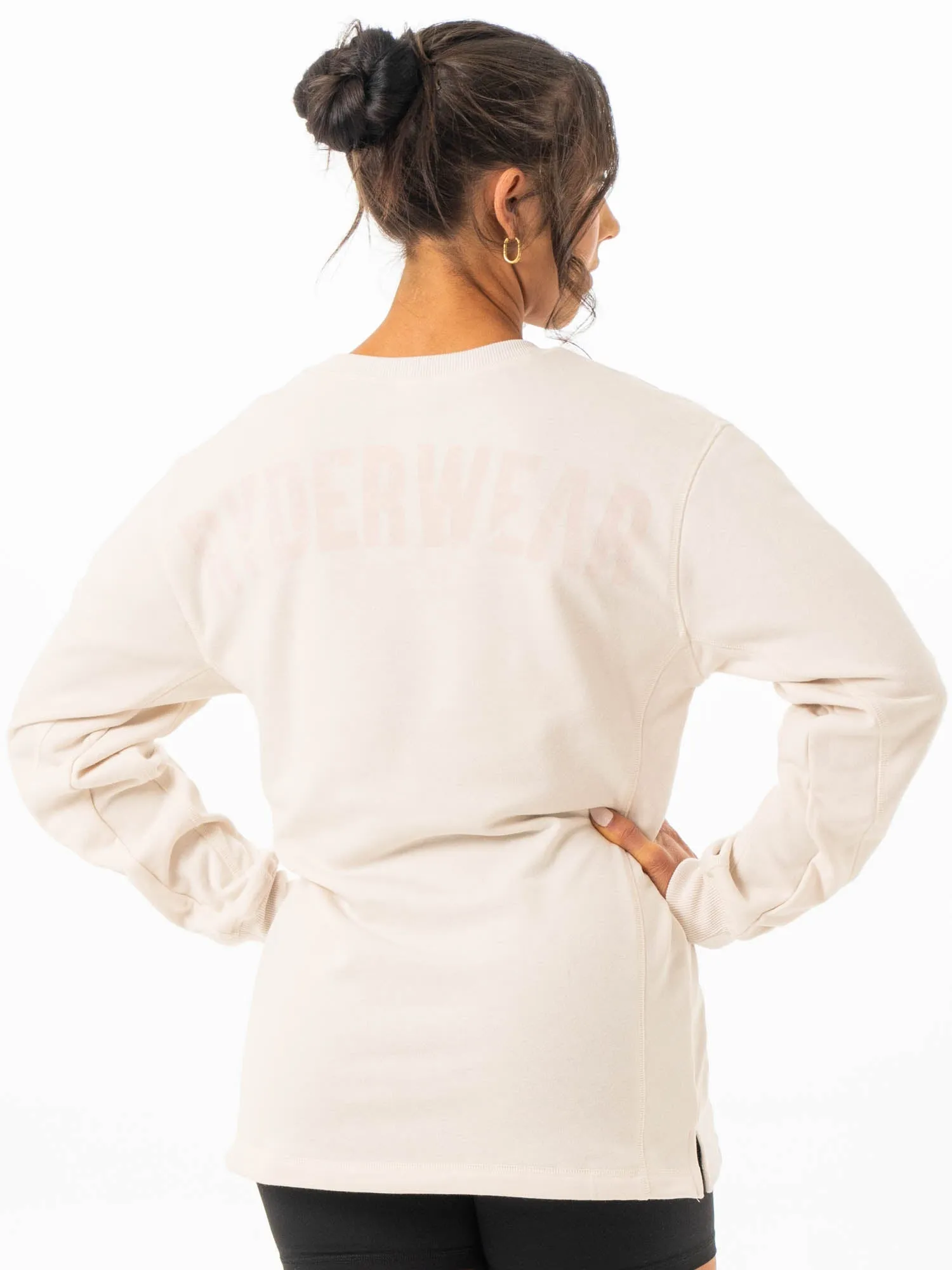 Force Crew Neck - Bone upcycled design college