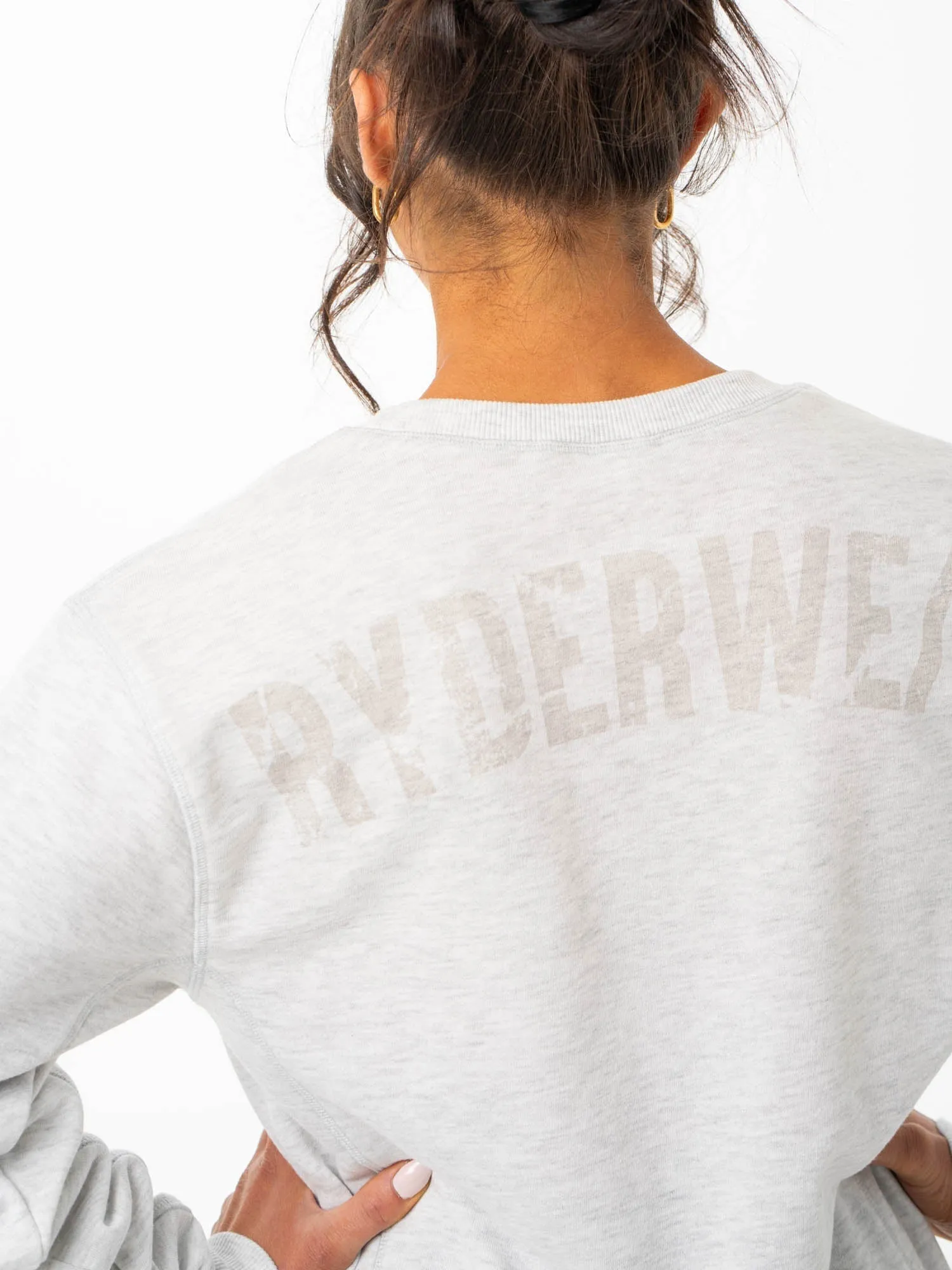 Force Crew Neck - Chalk Grey Marl Magnetic Closure Button-up