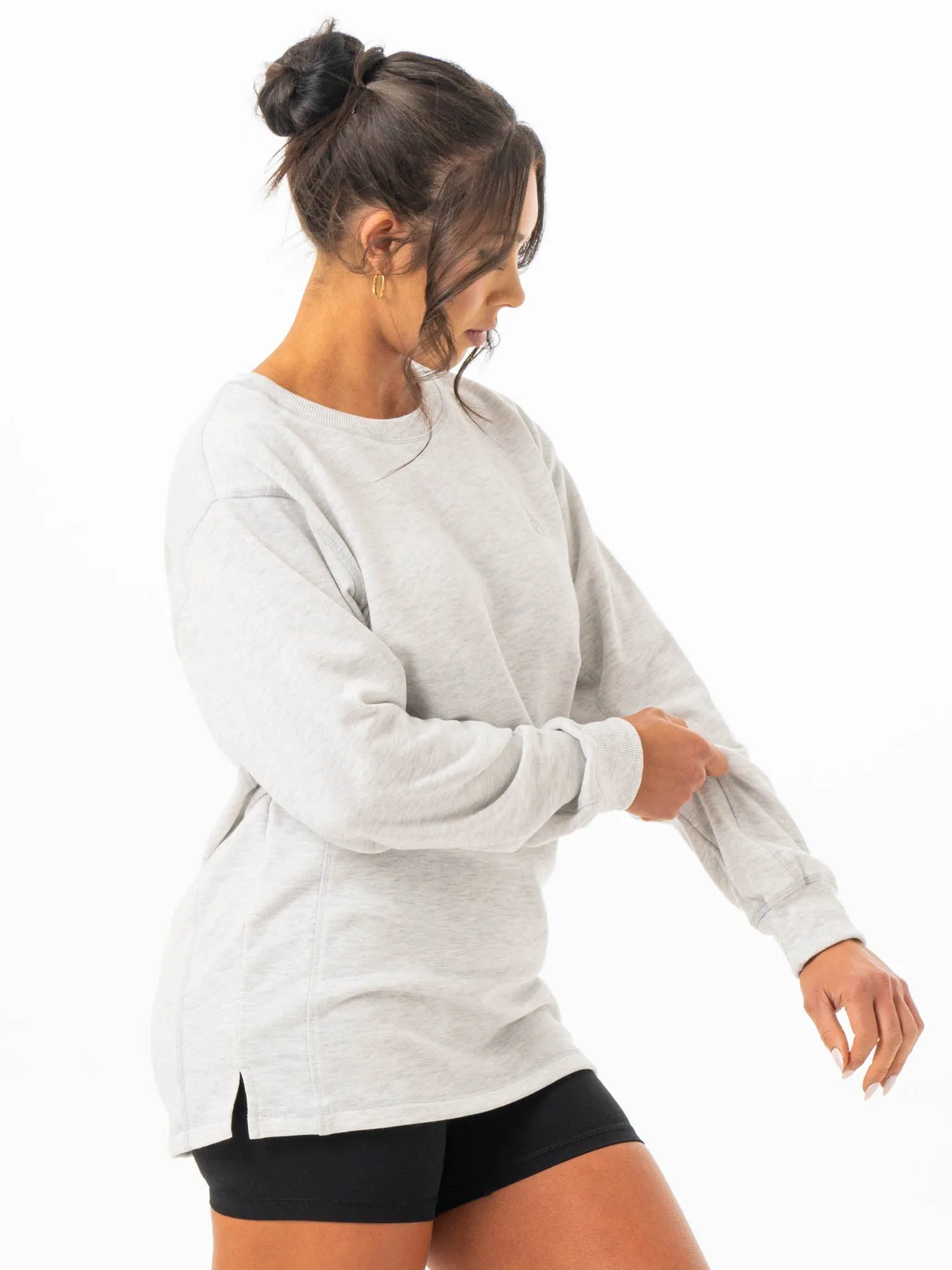 Force Crew Neck - Chalk Grey Marl Water-Resistant Wear Foundation