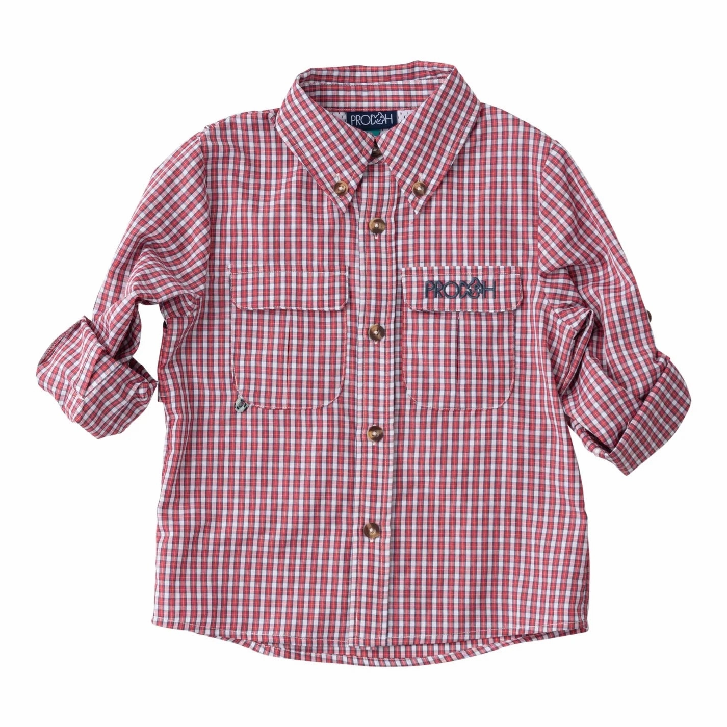 Basketball wear for kids Easy - to - wear Founders Kids Fishing Shirt - Winterberry Plaid