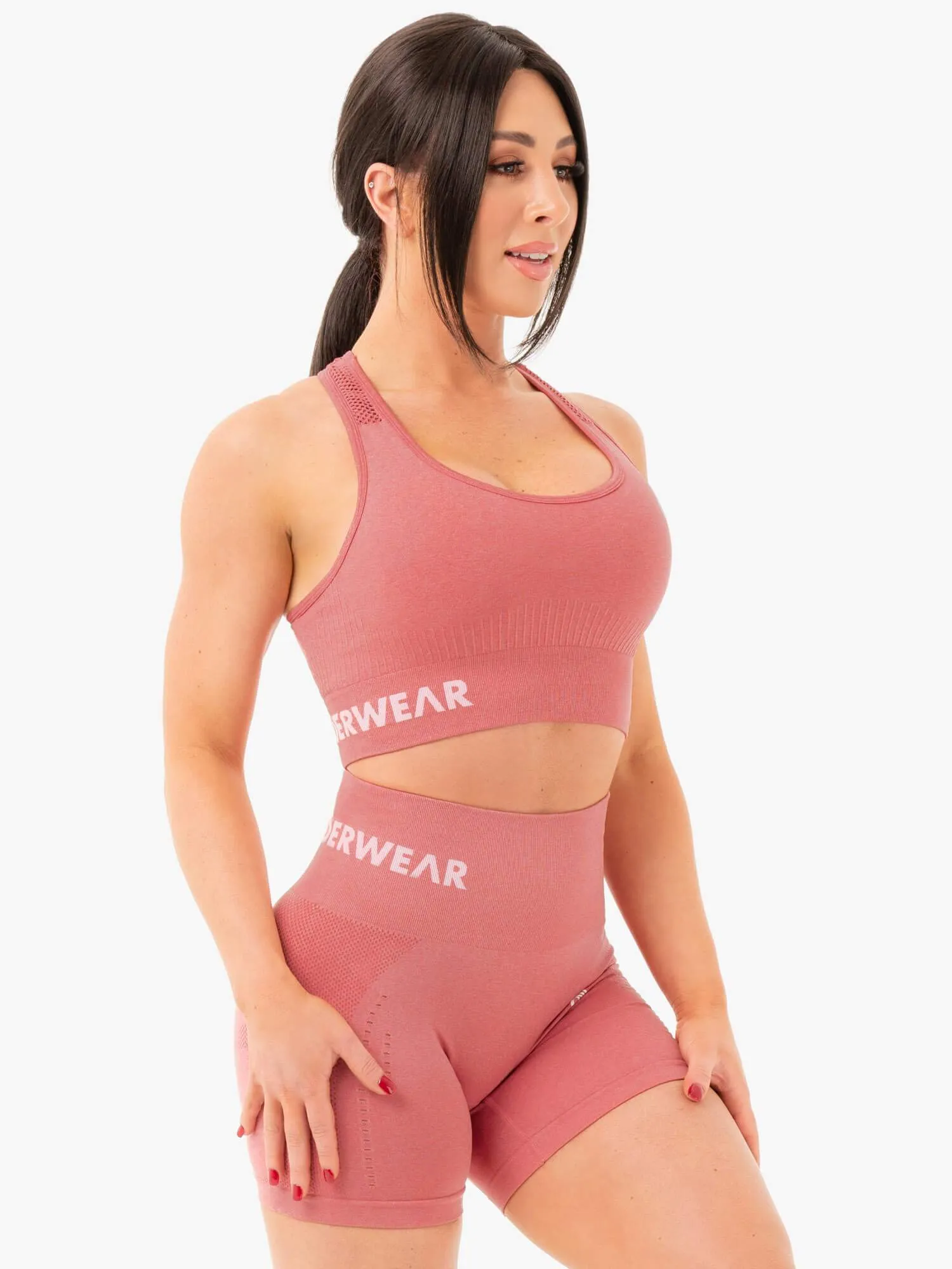 Bright Seamless Staples Sports Bra - Rose Pink Marl