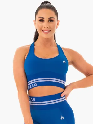 Freestyle Seamless Longline Sports Bra - Blue Durable Comfort
