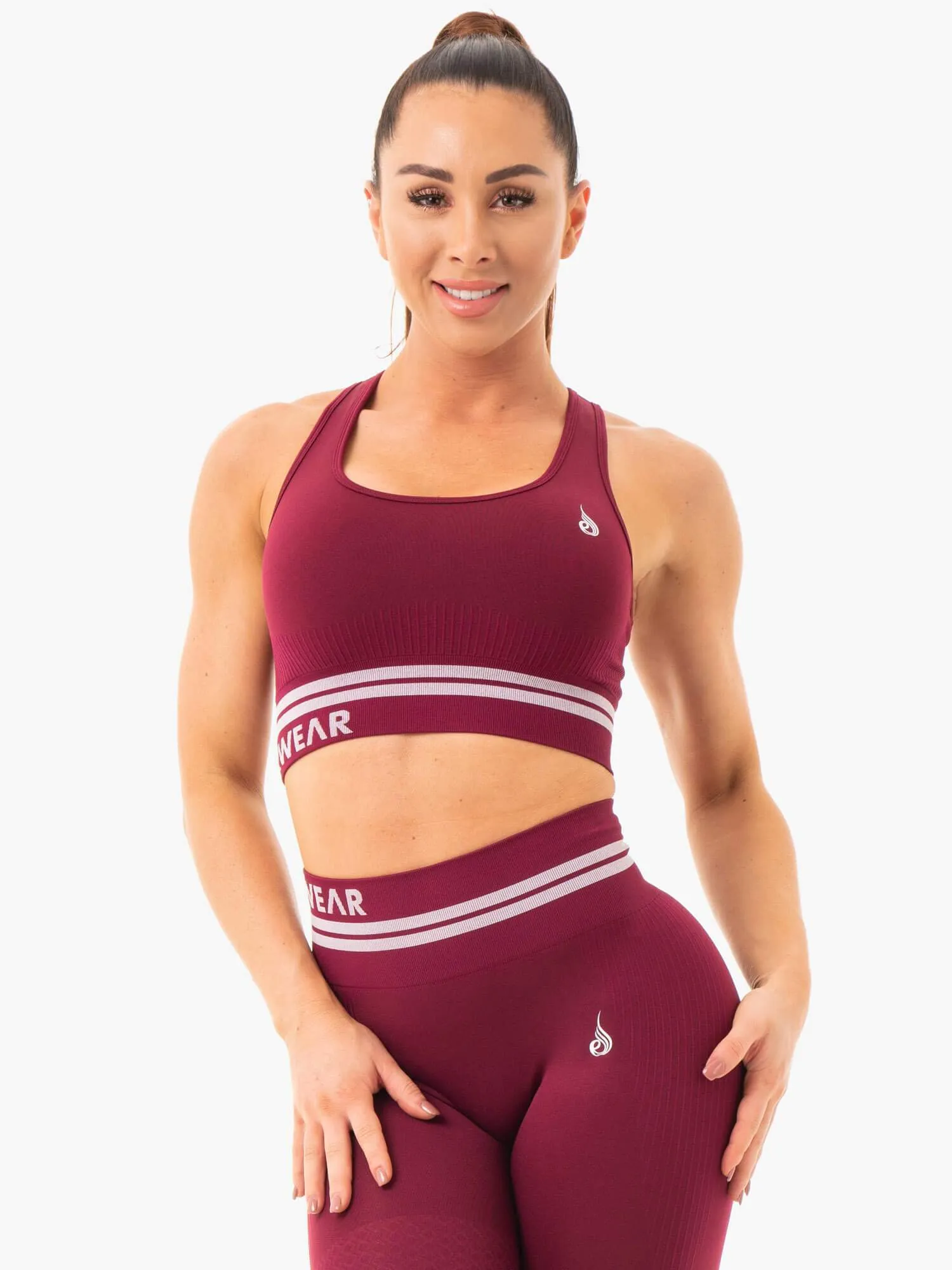 Freestyle Seamless Longline Sports Bra - Burgundy Wireless Snug Fit Technology