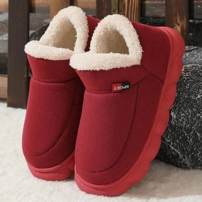 Arctic Trekking Ice Trekking Winter Plush Cotton Shoes Women Men Warm Suede House Shoes For Parents Solid Color Thick-soled Garden Shoes Outdoor