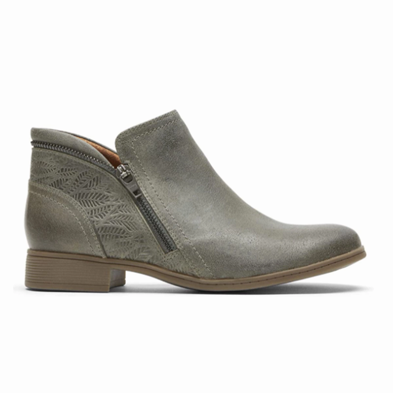 Party Ready Work Day Cobb Hill Crosbie Zip Ankle Boot (Women) - Dusty Olive Leather
