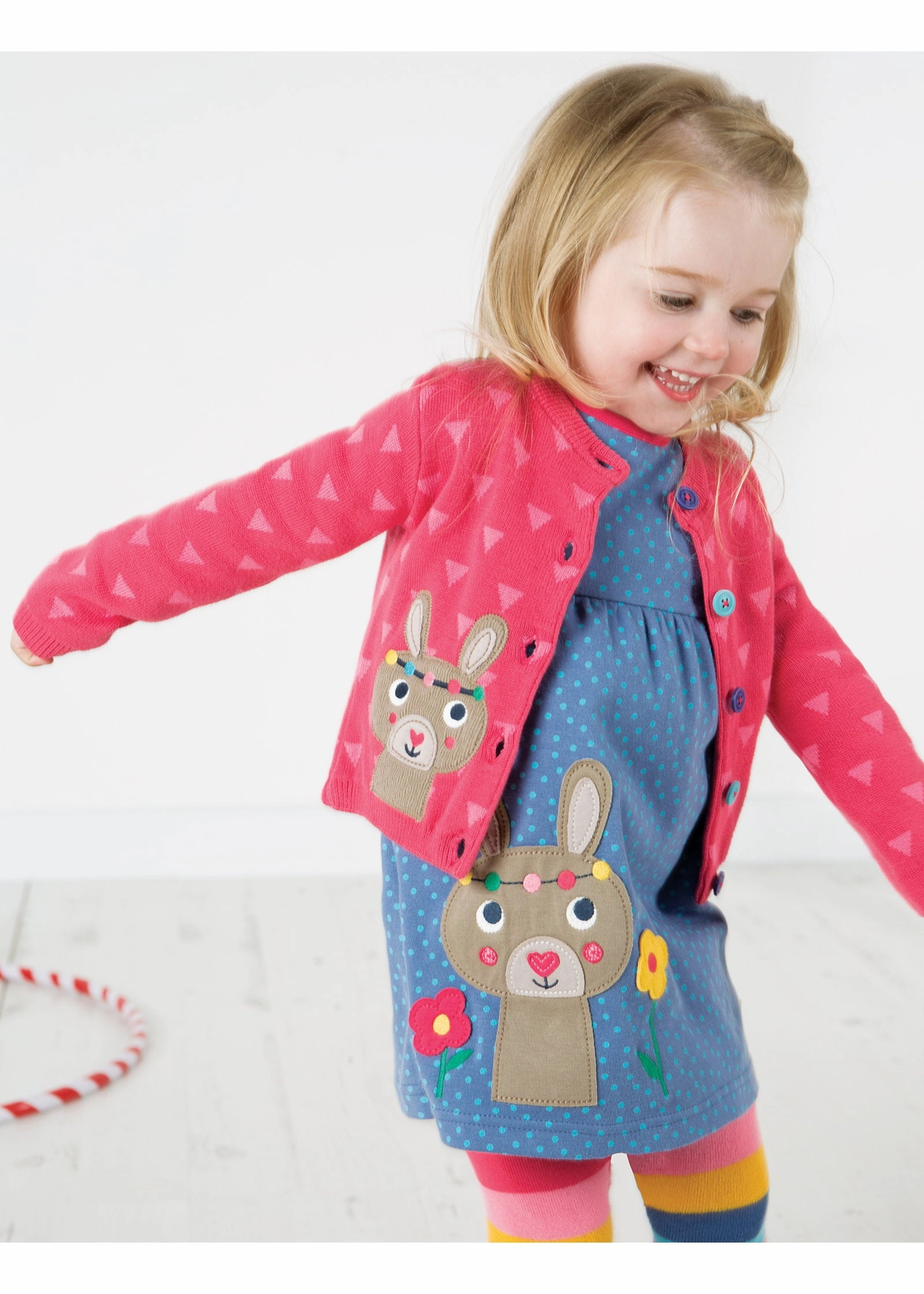 Frugi Baby Girls Raspberry Bunny Little Betsy Cardigan Superhero outfits for kids