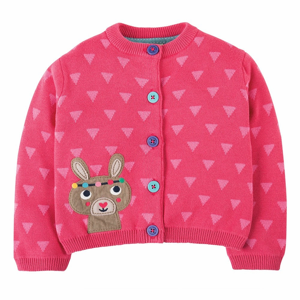 Frugi Baby Girls Raspberry Bunny Little Betsy Cardigan Baby clothes School uniform items for kids
