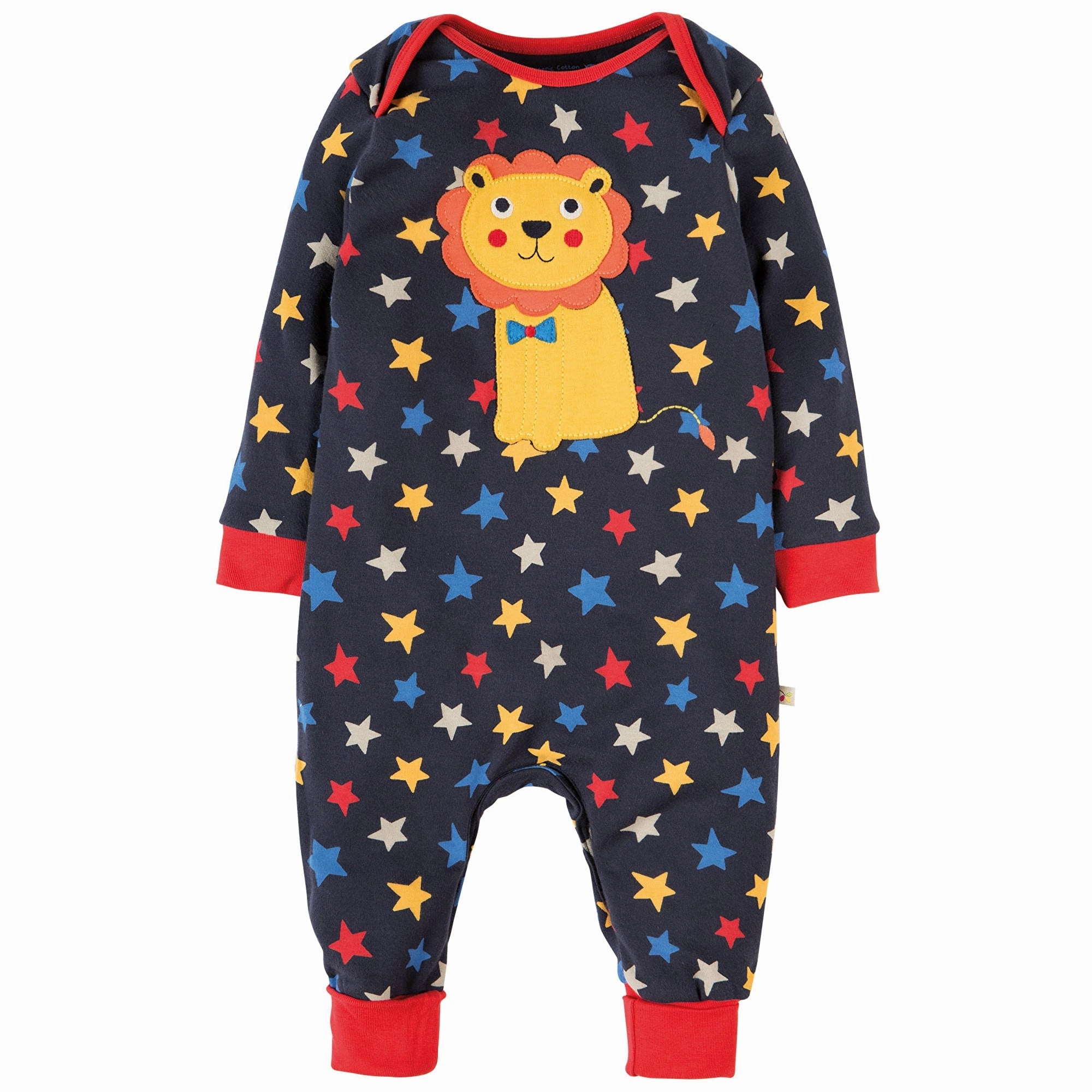 Frugi Baby Toddler Charlie Lion Organic Cotton Romper Animal - print