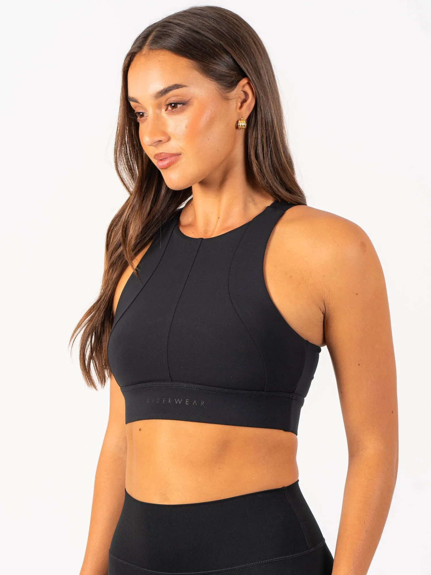Water-resistant seams Reset High Impact Sports Bra - Black