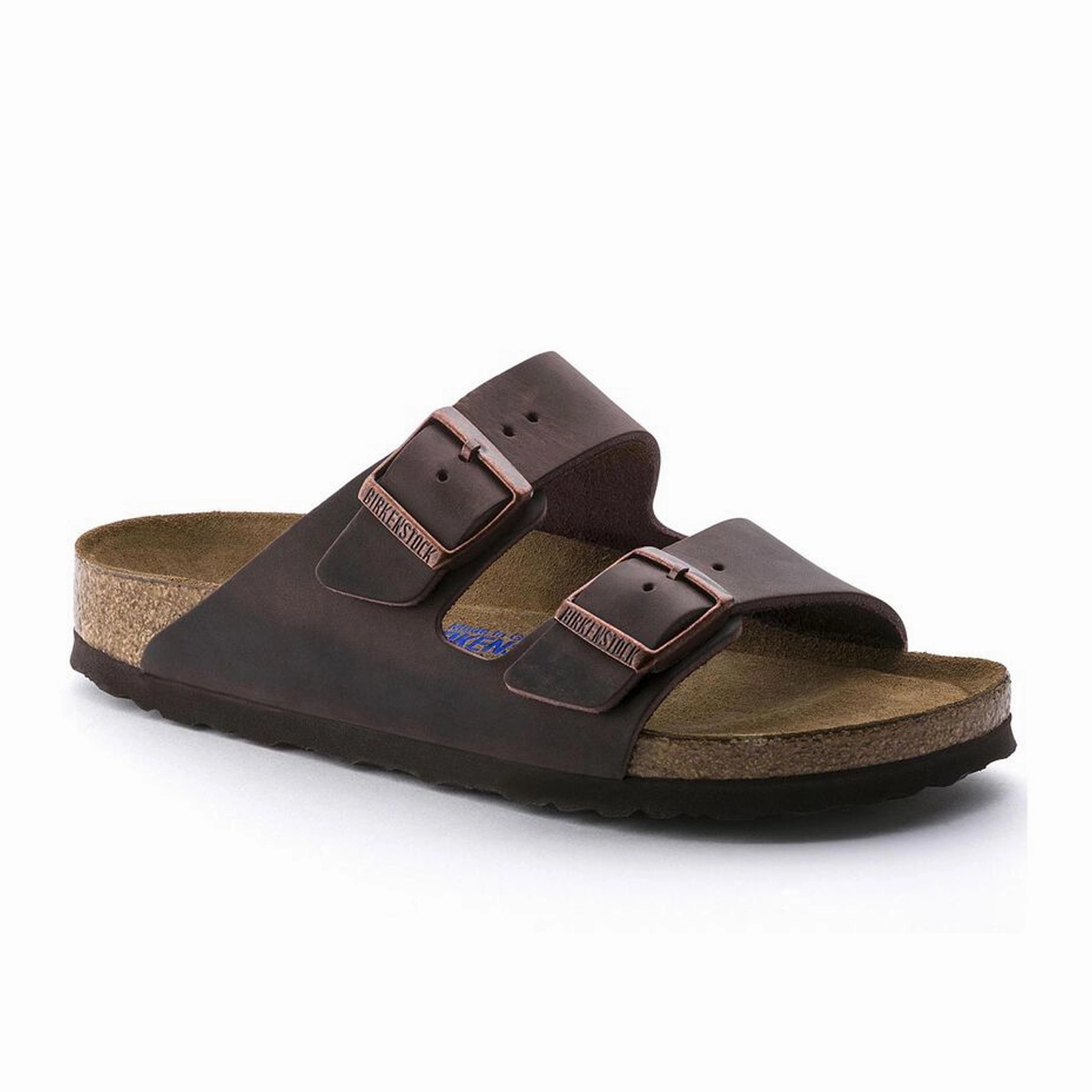 Birkenstock Arizona Soft Footbed Narrow Slide Sandal (Unisex) - Habana Oiled Leather Shock Absorbing Technology Anti Abrasion