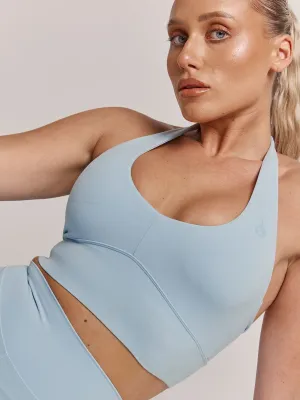 Adjustable band Comfortable Wear NKD Arch Halter Sports Bra - Baby Blue