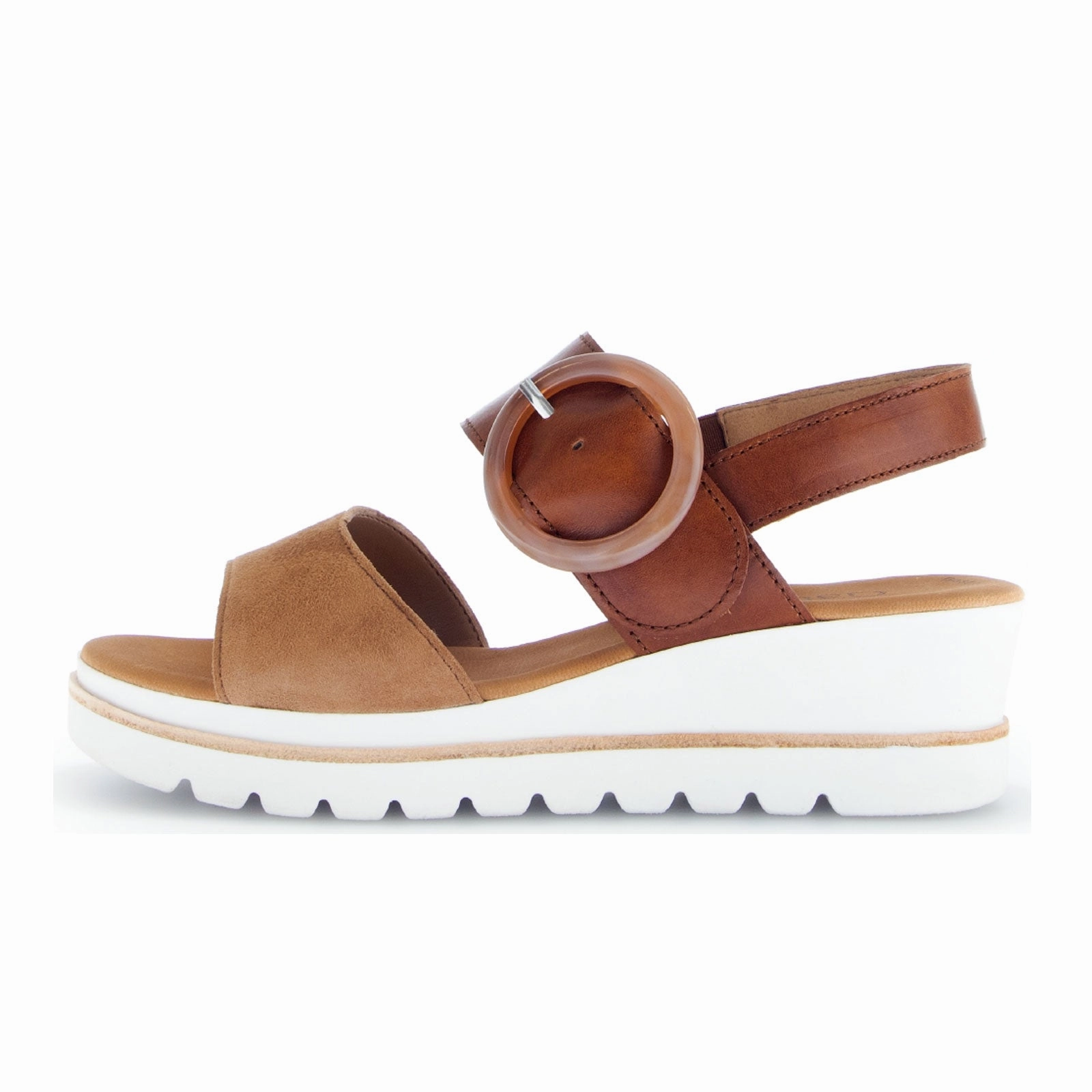 Road Running Slip Fit Sandals Gabor 645 Platform Wedge Sandal (Women) - Samtchevreau/Cuoio/Walnut