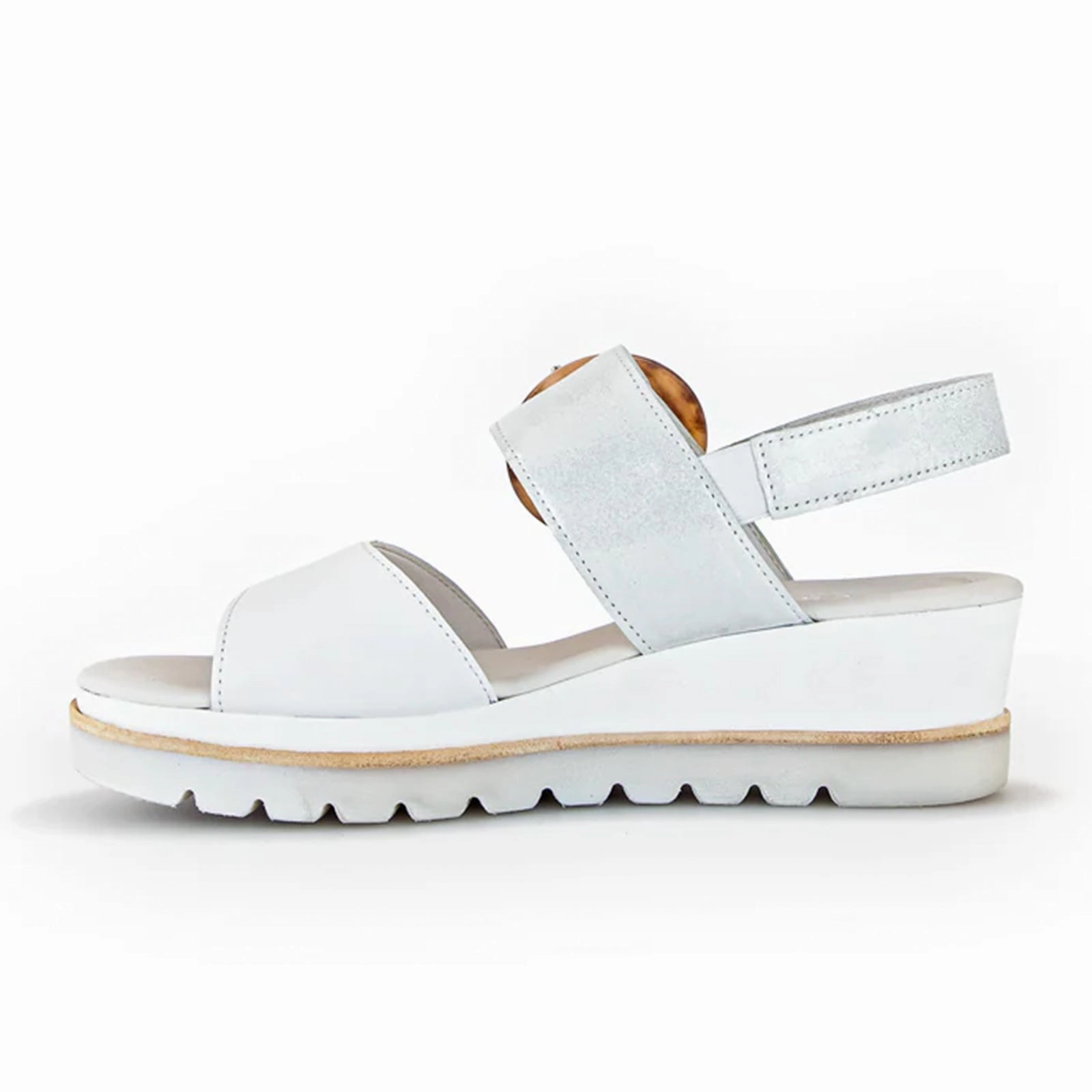 Gabor 645 Platform Wedge Sandal (Women) - Weiss/Ice Nappa Trendy Shock absorption system