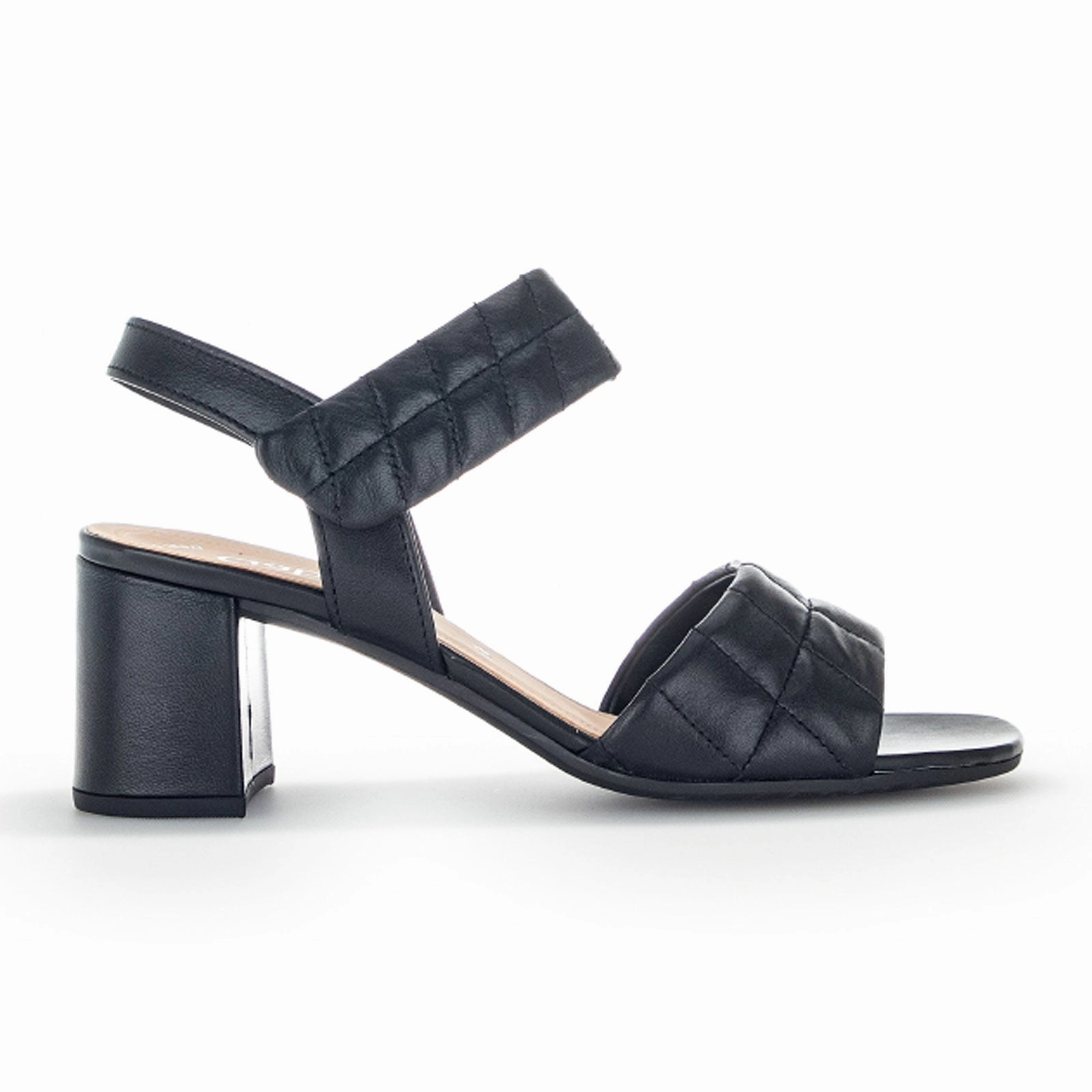 Relax Step Gabor 711 Heeled Sandal (Women) - Black Quilted Leather