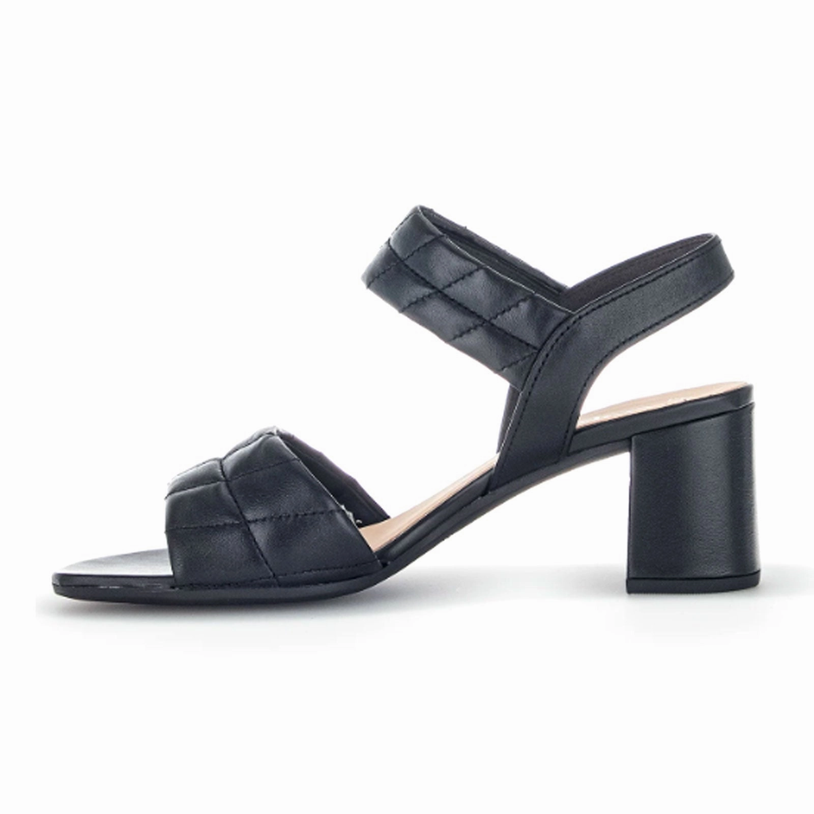 Soft Touch Material Gabor 711 Heeled Sandal (Women) - Black Quilted Leather
