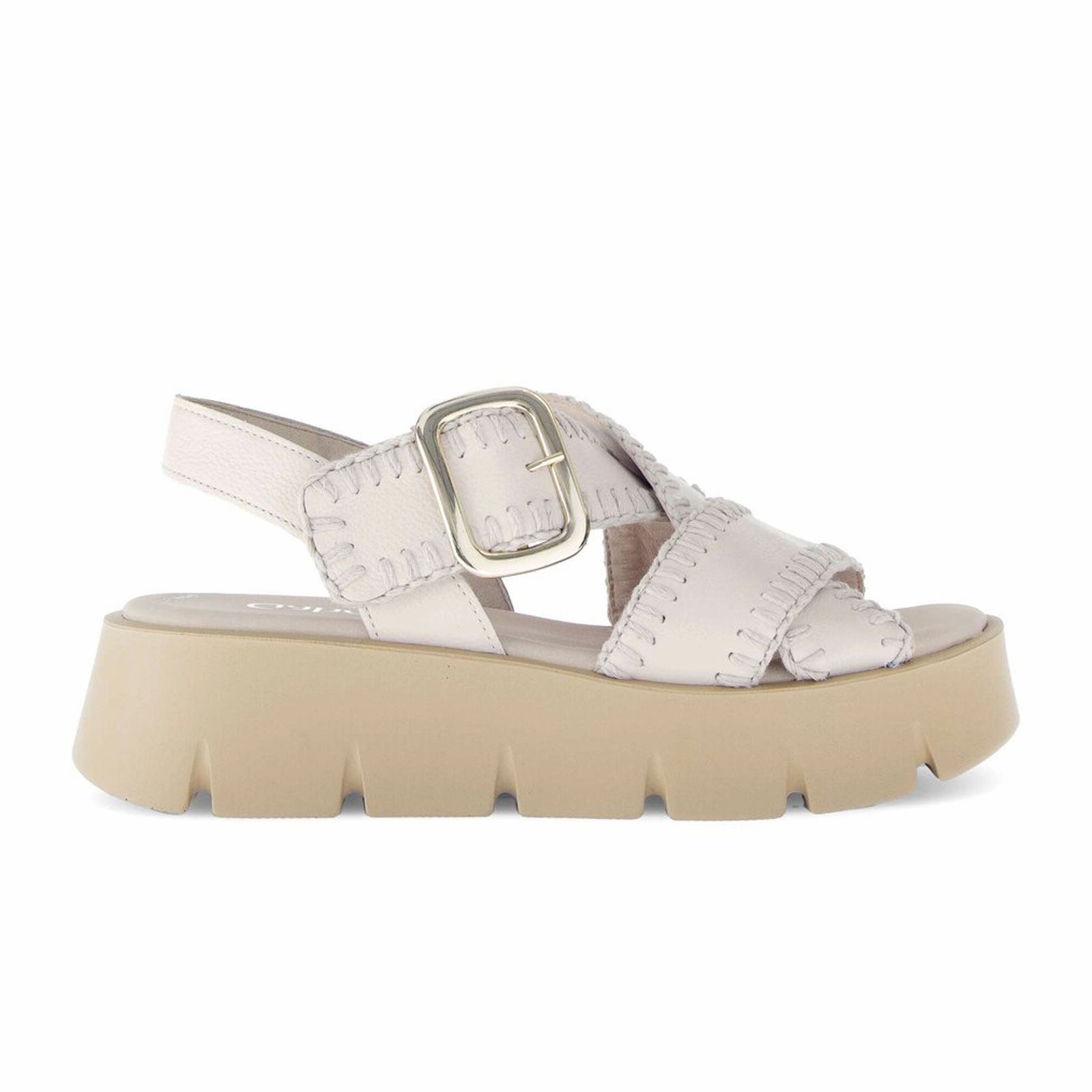 Gabor 751 Stitch Platform Backstrap Sandal (Women) - Cervo/Creme Hygienic Materials