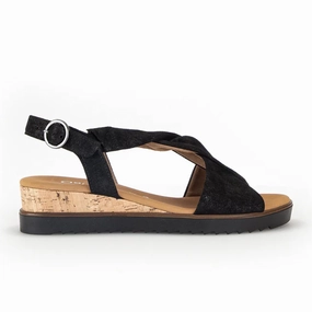 Beach Ready Fit Gabor 751 Wedge Sandal (Women) - Caruso Met/Schwarz