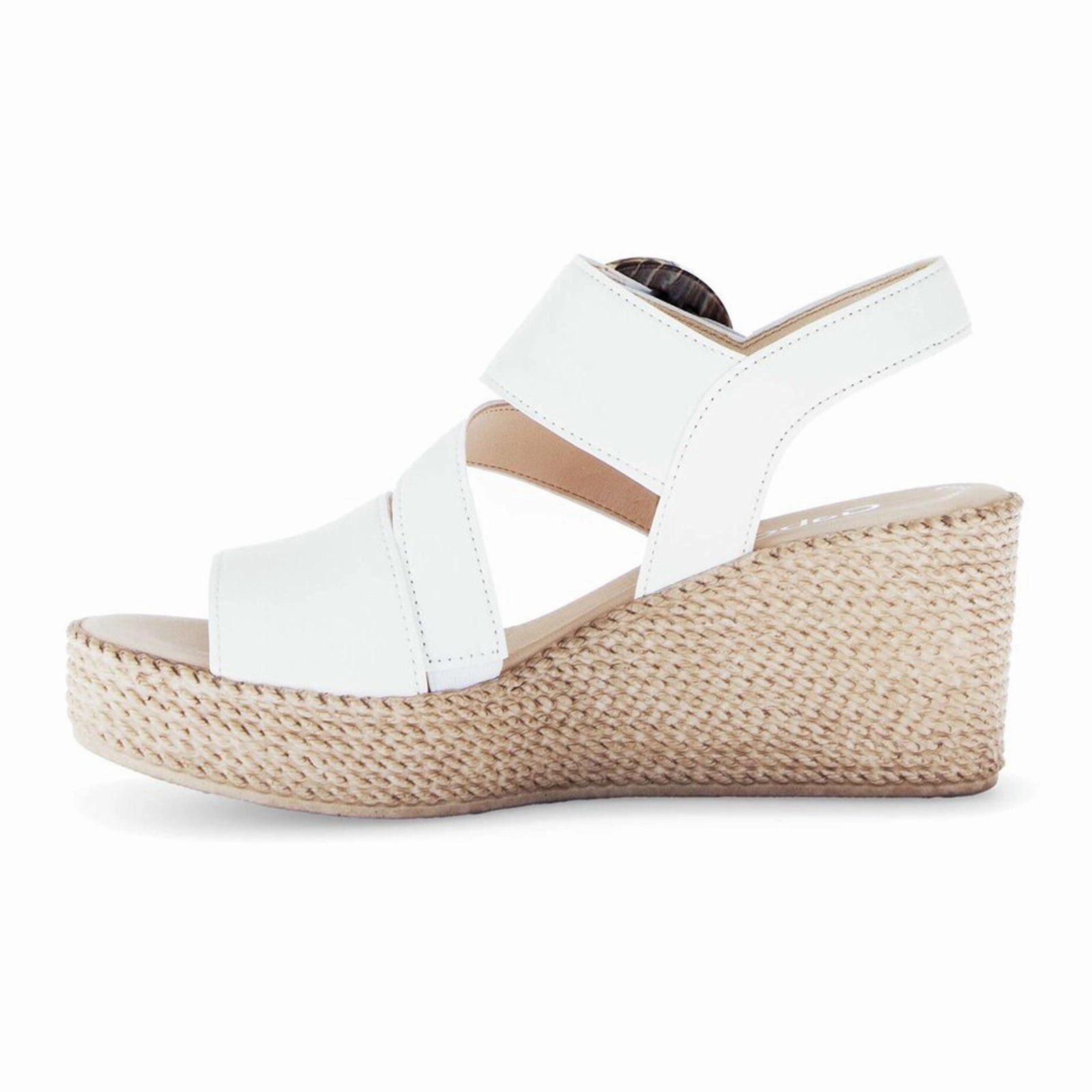 Gabor 770 Braided Wedge Sandal (Women) - Nappa Nava/Latte Ankle Support Minimalist