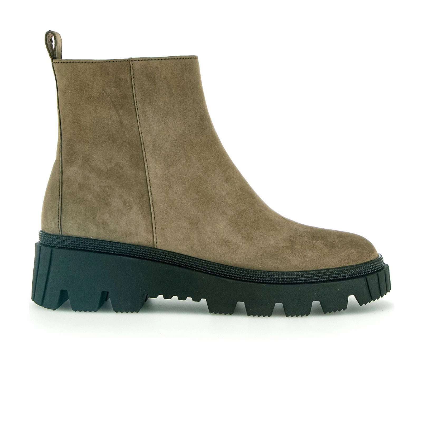 Gabor 820 Zora Lug Ankle Boot (Women) - Olive Nubuck Art Spot Lane Soft Walking Shoes