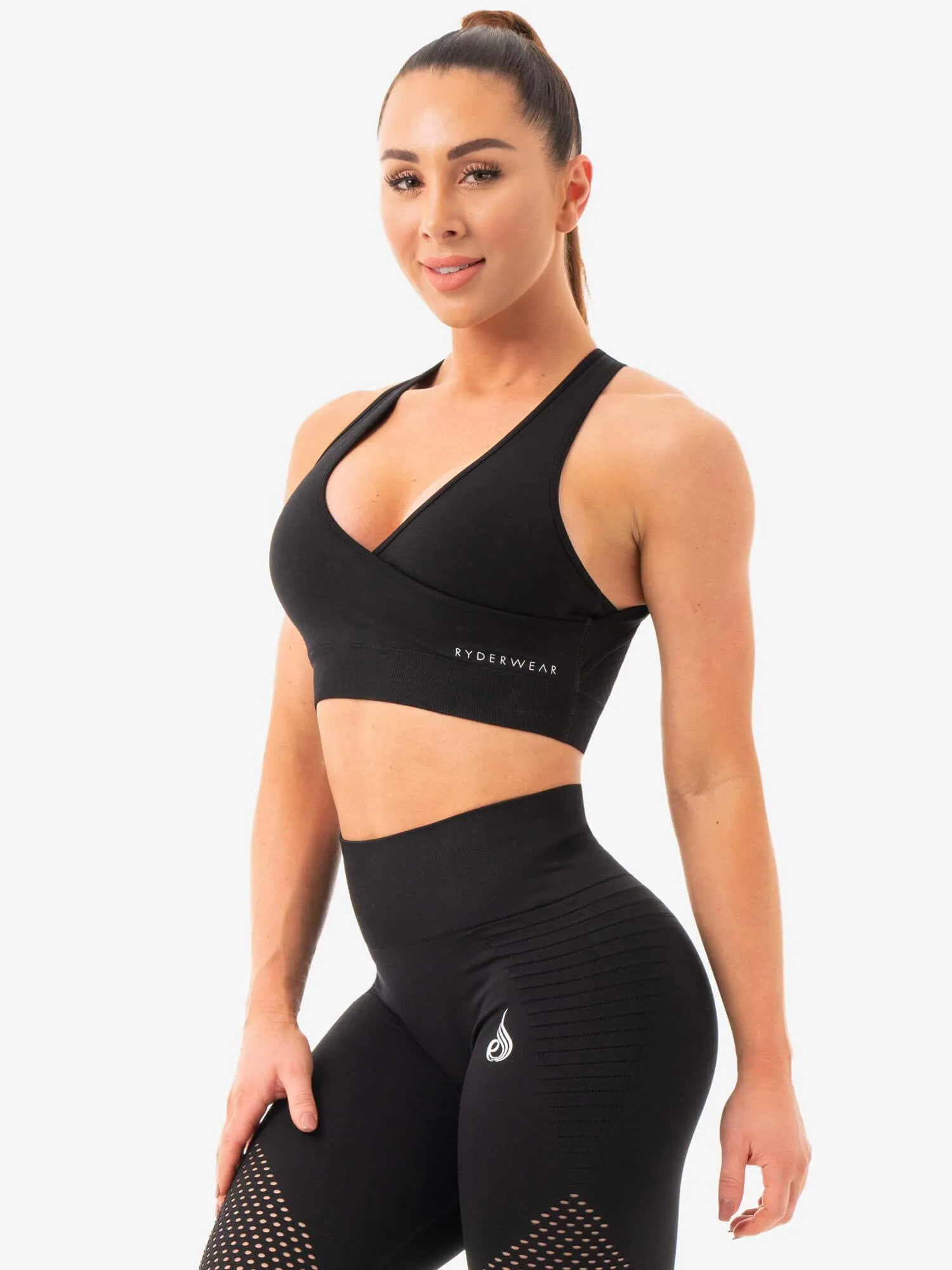 Geo Seamless Sports Bra - Black Wrinkle-resistant seams Maternity