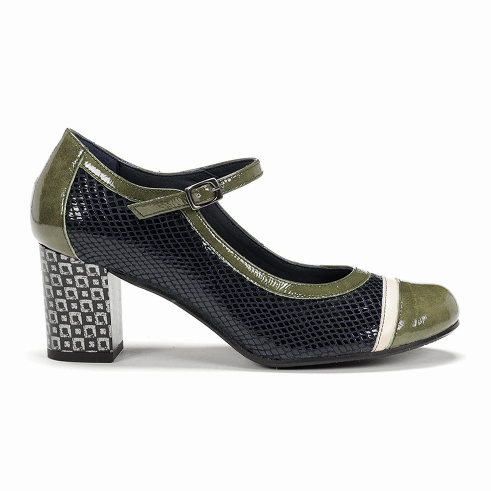 Step Safe Dorking Rodin D8669 Heeled Mary Jane (Women) - Campbel/Suga Navy/Herb