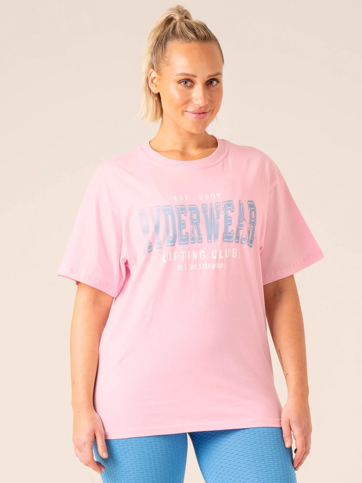 Grit Oversized T-Shirt - Pink Perfect Comfort Wear Anti Perspiration Lining