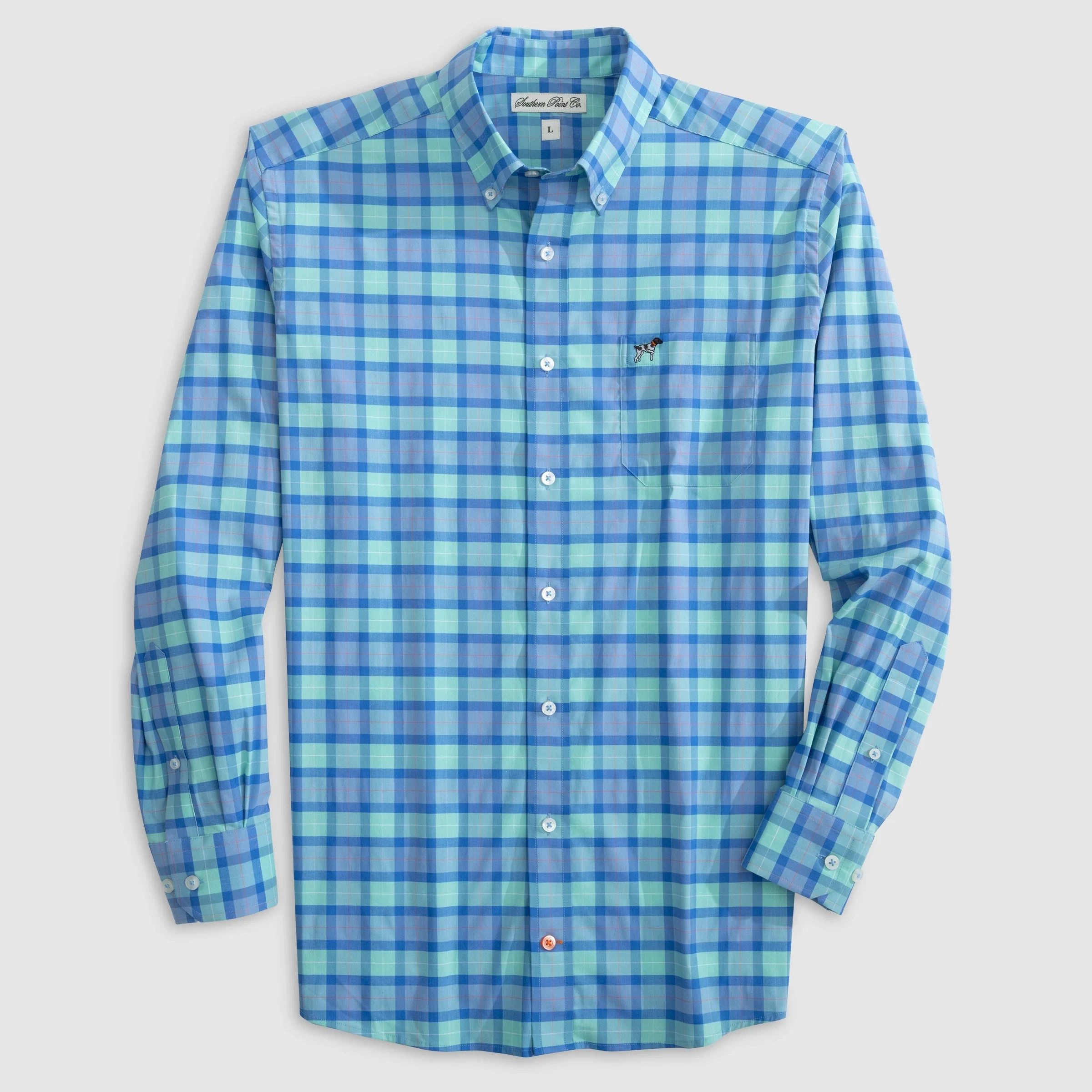 Kid's trendy wear Hadley Stretch Button Down - Topsail Plaid