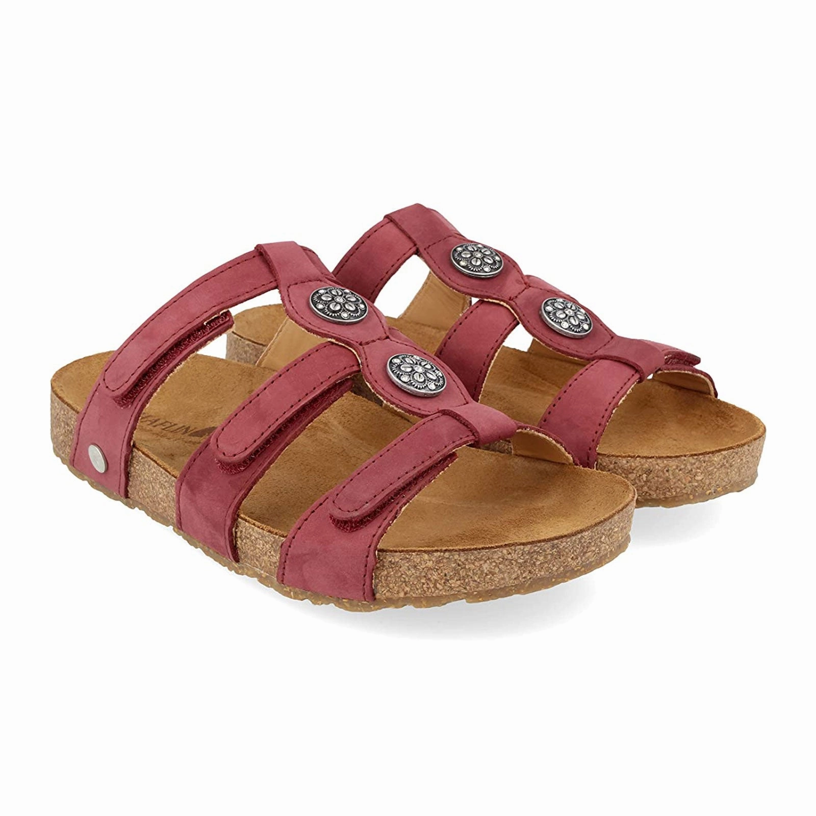 Haflinger Alice Slide Sandal (Women) - Burdeos Reinforced Toe Guard Poolside Ready
