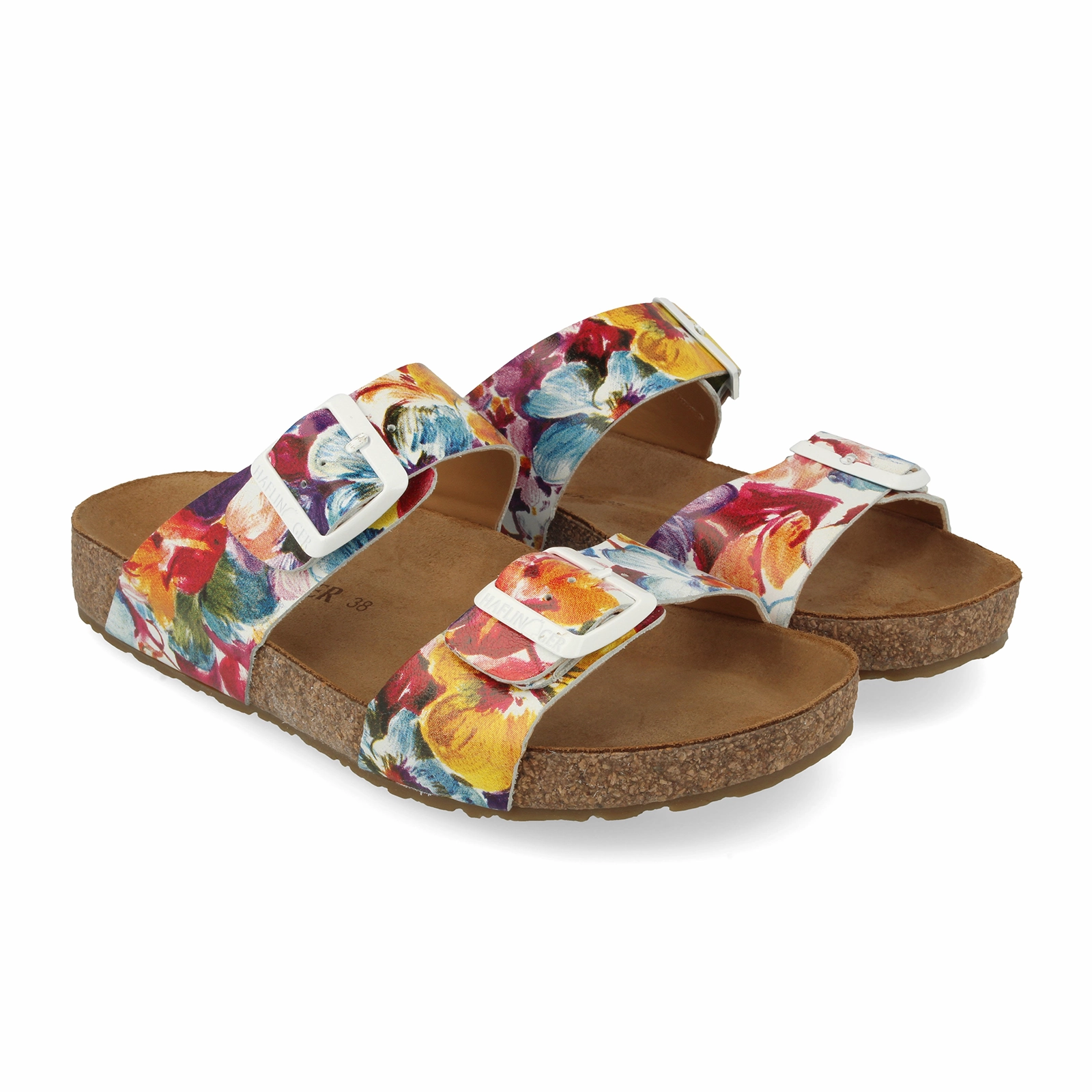 Stretchy Enhanced Safety Haflinger Andrea Slide Sandal (Women) - Floral Multi