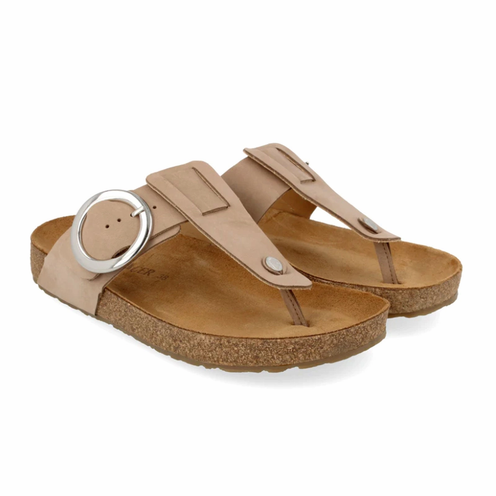 Haflinger Round Buckle Corinna Sandal (Women) - Costa Comfort Molding Water-Resistant Slides