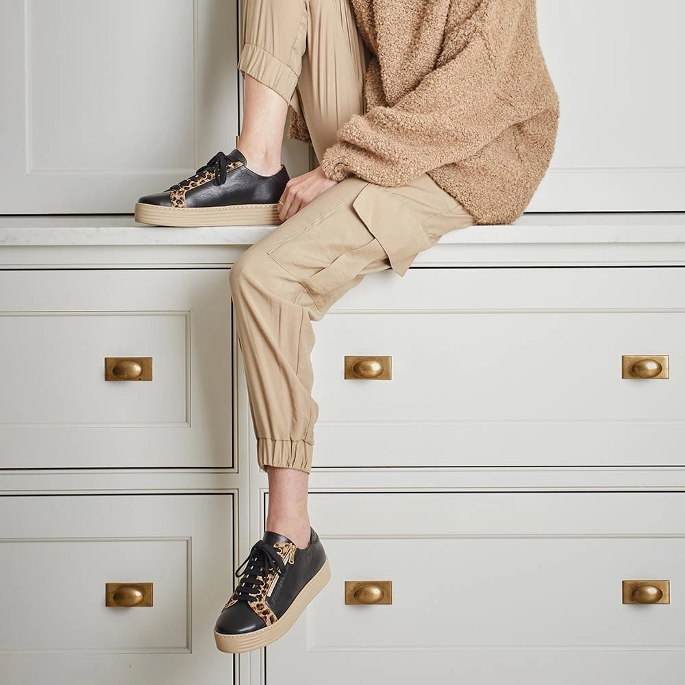 Breath Panel Hampton: Black Leather & Luxe Leopard