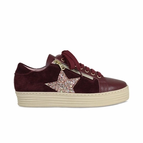 Hampton Star: Burgundy Leather & Glitter Ankle Stabilization