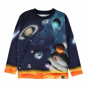 Molo Kids Boy's Mountoo Sweatshirt - The Solar System Extra - small Relaxed - Fit