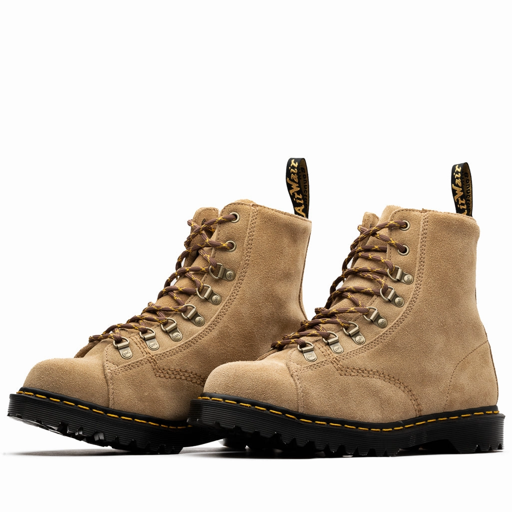 Dr. Martens Barton Suede Boots - Sand Hold Walk Leather Trim