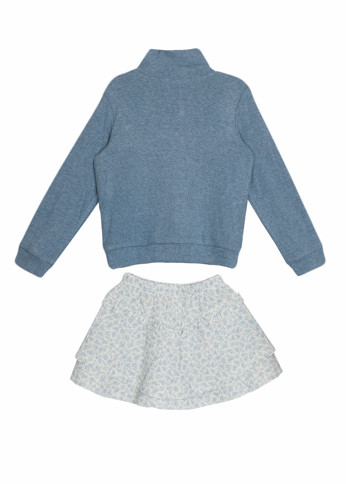 Hannah 2 Piece Set - Blue Floral Soccer outfits for children Small