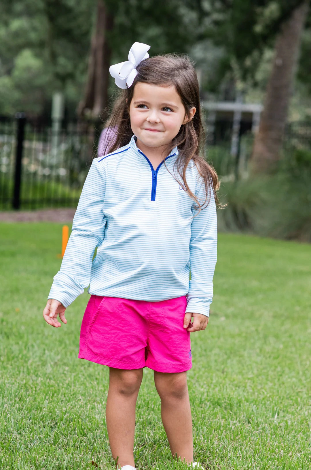 Striped kids' clothing Harbor Hangin' Short Cheeky Pink