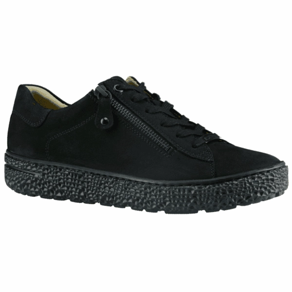 Hartjes Phil Black/Black Nubuck Side Zip Oxford short - distance runners Knit Cage