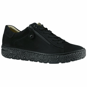 Adaptive Heel Cup Hartjes Phil Black/Black Nubuck Side Zip Oxford