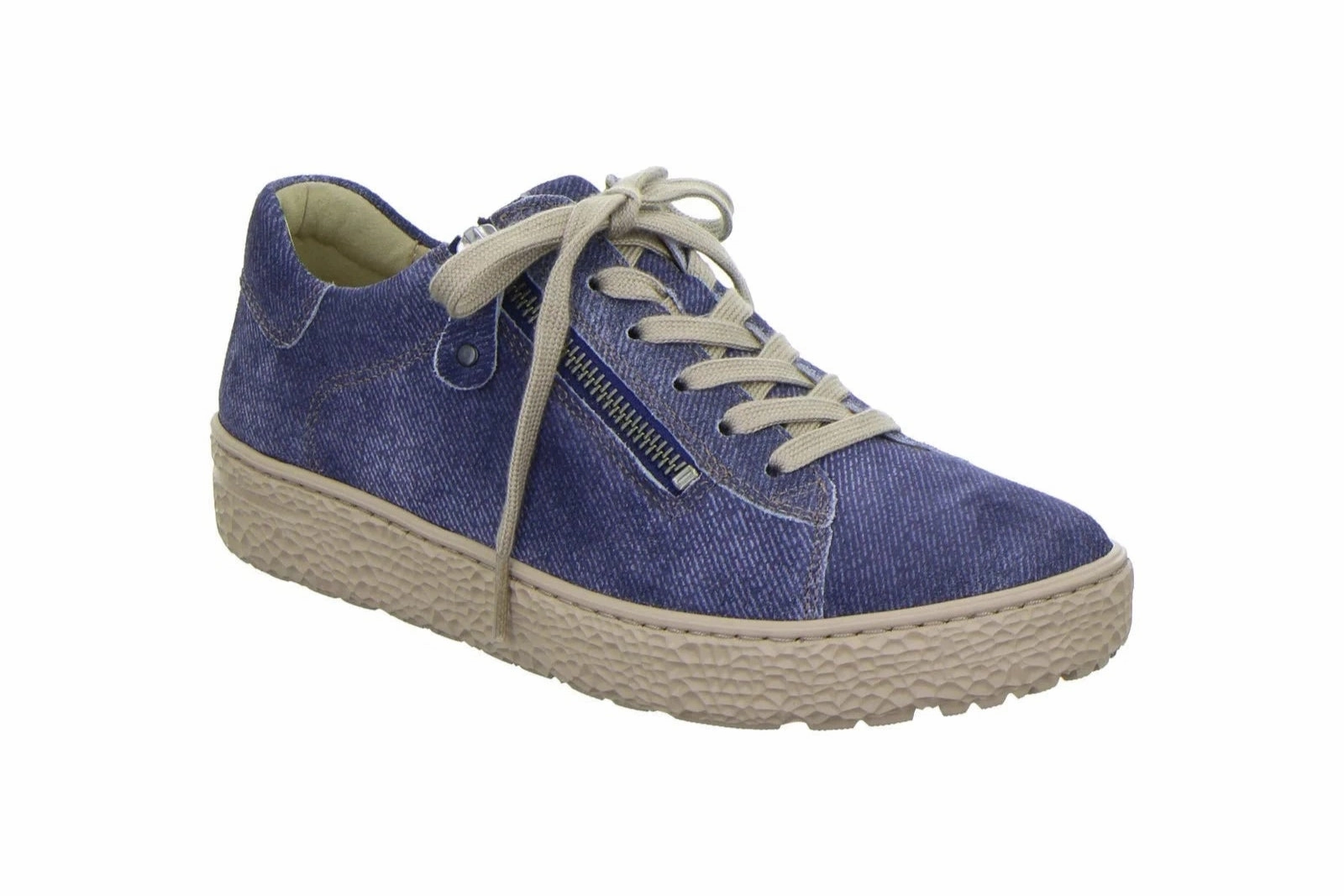 Hartjes Phil Marine Blue Side Zip Oxford Quick Lace Mechanism